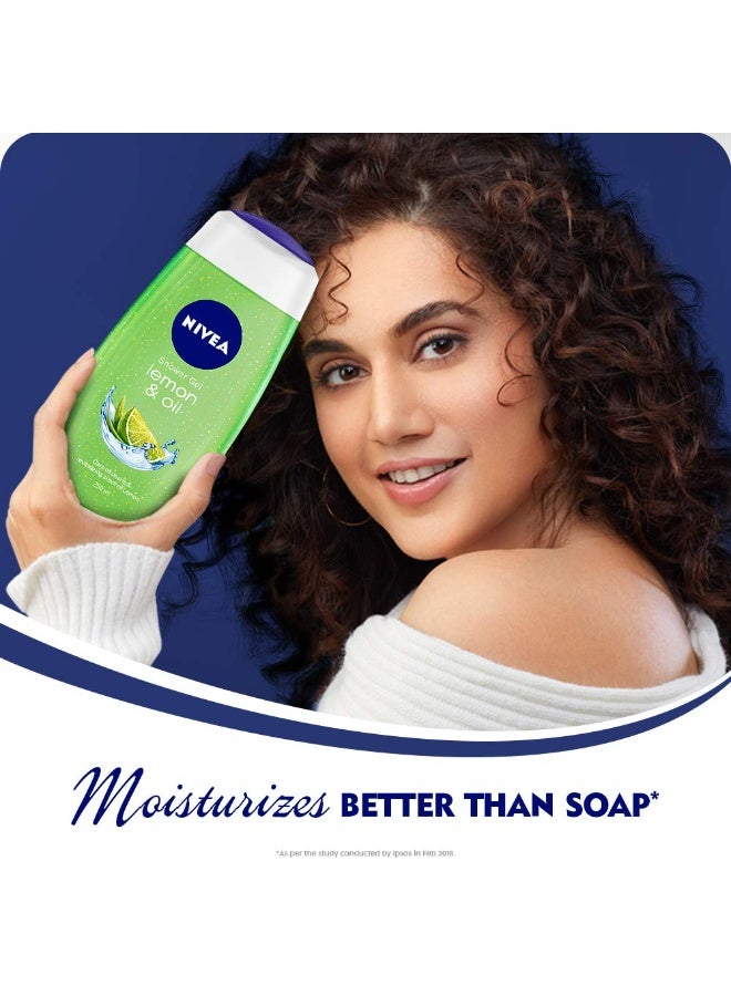 NIVEA Lemon and oil 250ml Body Wash (Pack of 3)| Shower Gel with Scent of Lemon and Care Oil | Pure Glycerin for Instant Soft & Summer Fresh Skin|Microplastic Free |Clean, Healthy & Moisturized Skin - Image 3